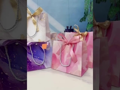 Customized Paper Handbag Gift Bag with Ribbon Bow