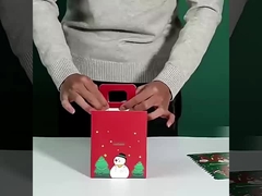 Niestandardowe pudełko prezentów z papieru jabłkowego na Wigilię z uchwytem i uroczystym wzorem