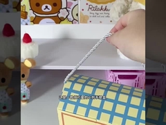 Urocze pudełko prezentów z psem pastel karykatury opakowanie ręczne dla ciasteczek