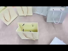 Srebrne Pudełko na Biżuterię Papierowa Torba Beżowa Moda Wysokiej Klasy Opakowanie Prezentowe Torebka