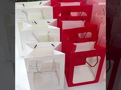 Przejrzystość papieru okna torebki prezentów Kwiaty bukiety urodzinowe prezenty opakowania torebki