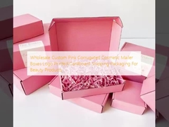 Boîtes d'expédition en carton ondulé rose personnalisées en gros pour cosmétiques, avec logo imprimé, emballage pour produits de beauté