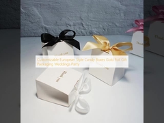 Zastosowalne pudełka do cukierków w stylu europejskim, opakowania podarunkowe z folii złotych, wesele