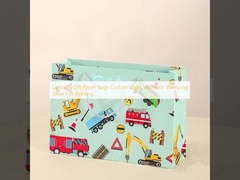 Cartoon Gift Paper Bags Custom Logo With Hot Stamping Silver Foil Printing