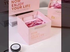 Premium Gift Box Set Large Pink Square Packaging White Lid With Bow Christmas Birthday Ready
