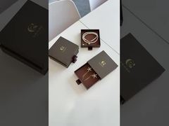 Luxury Pull Draw Jewelry Box Coffee Brown Gold Foil Valentines Day Packaging Premium Gift Box for Ne
