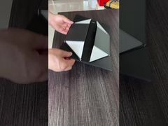 Grand coffret cadeau pliable noir avec rabat – Boîte en papier rigide monobloc pour cadeaux de qualité supérieure et emballage de marque